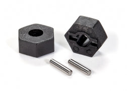 Traxxas 12 mm composite hex wheel hubs (2) with axle pins (2).