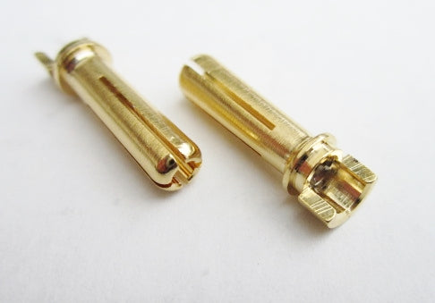 TQ-2506 4mm Narrow Top Male Bullet Connector (Gold) (2)
