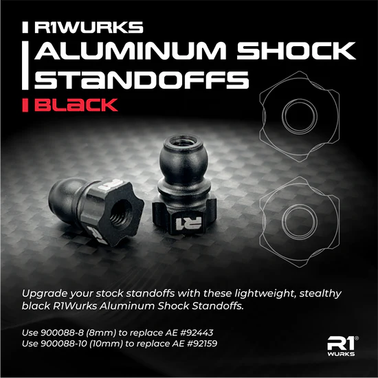 R1WURKS Shock Stand-offs, Black, Aluminum
