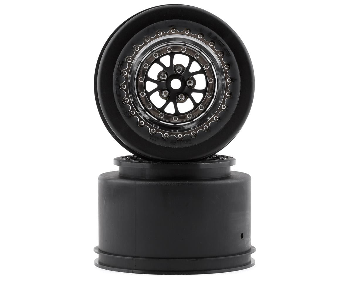 Traxxas Weld 2.2/3.0 Drag Racing Rear Wheels w/12mm Hex (Chrome w/Black)