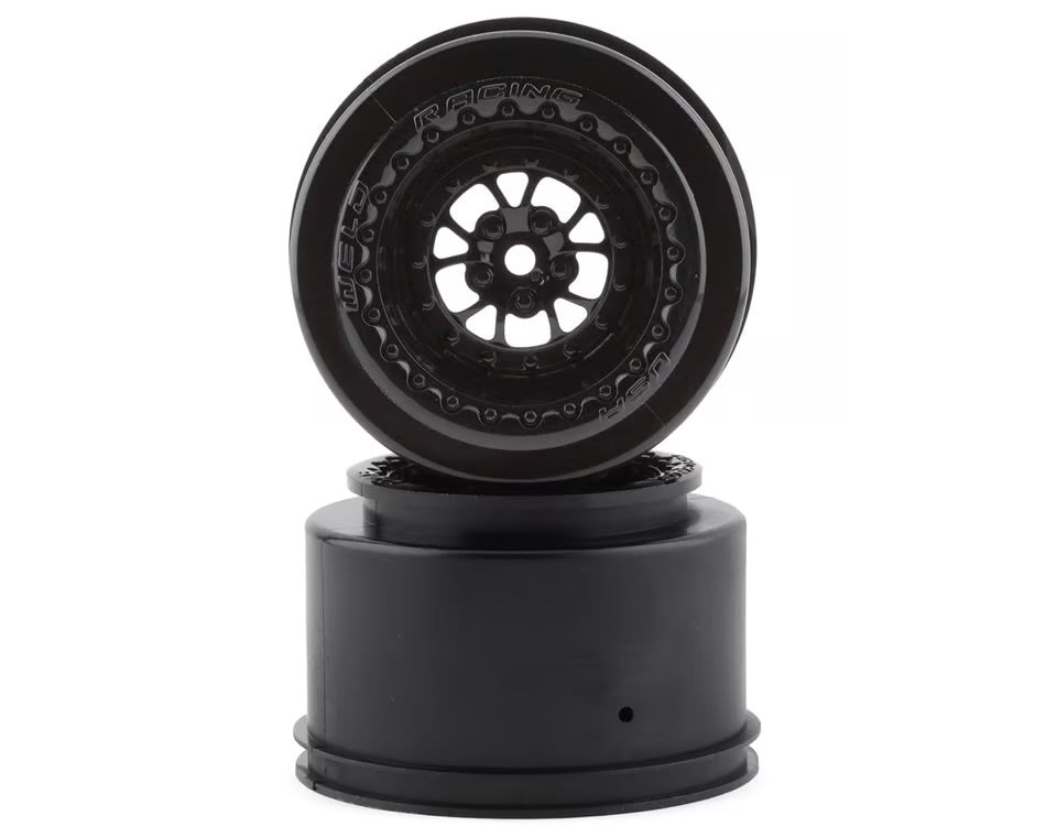 Traxxas Weld 2.2/3.0 Drag Racing Rear Wheels w/12mm Hex Black)