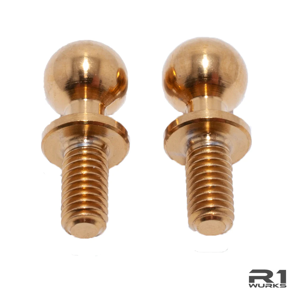 DC1 Titanium Nitride Coated Titanium 4mm Ball Stud Pair