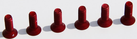 Red 1/2 x 8/32 Flat Head Screw 6 QTY